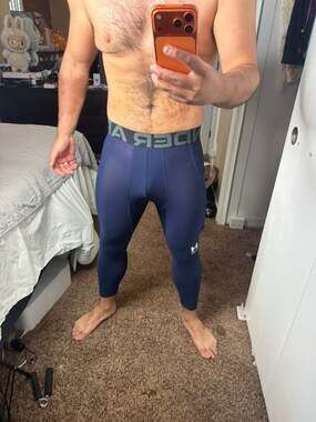 Under Armour Men's HeatGear Armour 3/4 Compression Leggings Navy Blue